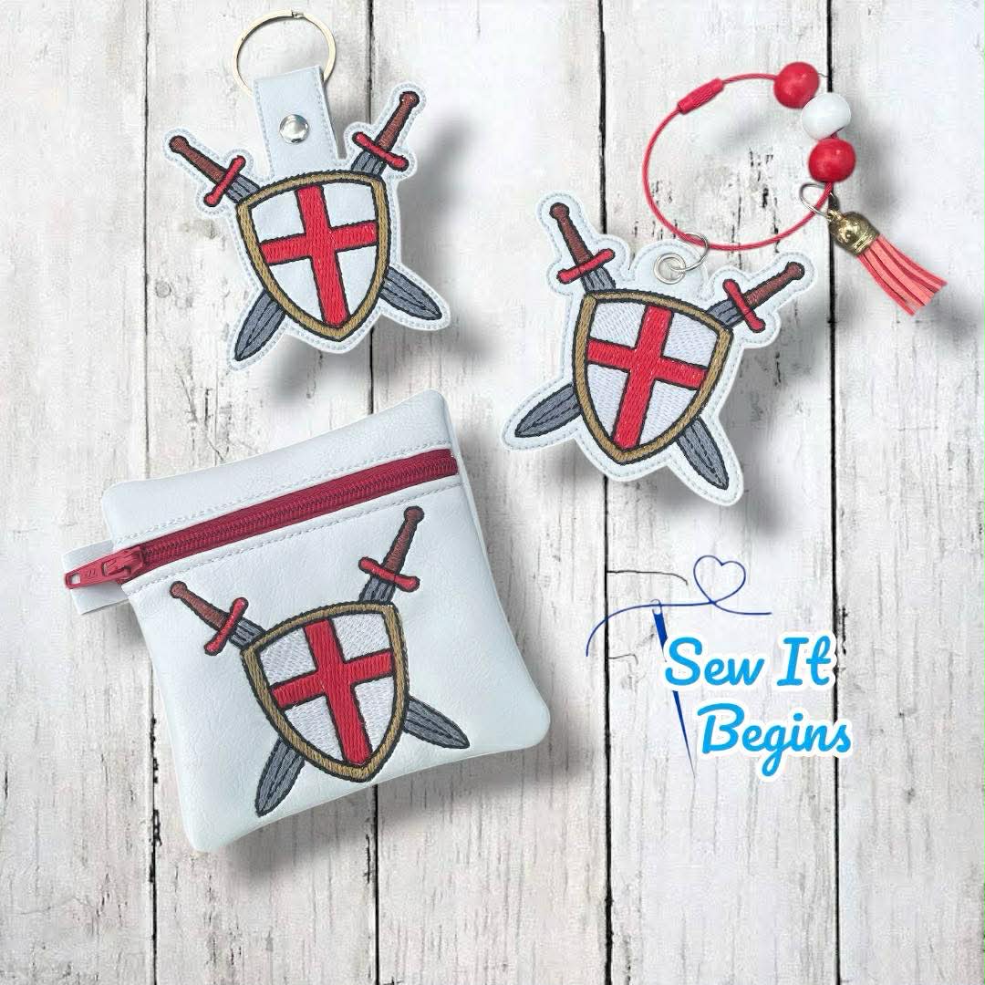 St George Flag Bag and Key Fob Set 4x4 Designs - Digital Download – Sew ...