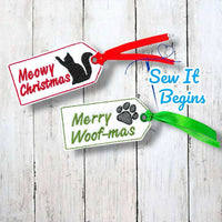 Cat and Dog Pet Christmas Gift Swing Tags Set - Digital Download