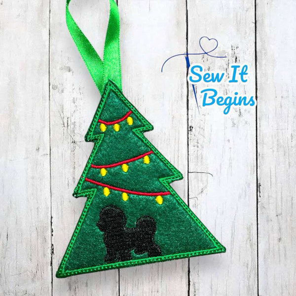 Bichon Frise in the Christmas Tree, Tree Shaped Decoration 4x4  - Digital Download