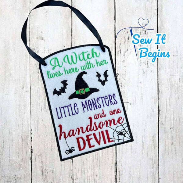 A Witch Lives Here Halloween Door Sign 5x7 - Digital Download