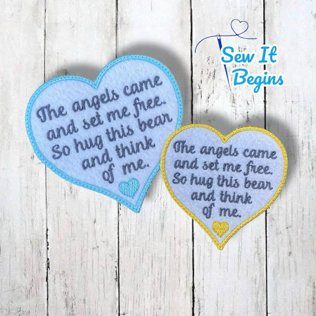 The Angels Came Bear Heart Memory Patch - 2 Sizes - Digital Download ...