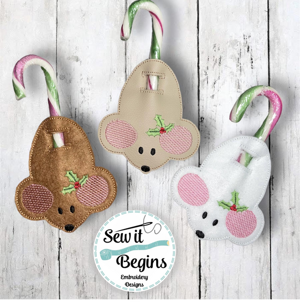 Christmas Mouse Shape Candy Cane Holder Decoration 4x4  - Digital Download
