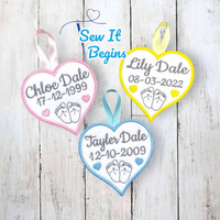 Baby Feet Blank New Baby Heart Hanging Decoration 4x4 - Digital Download