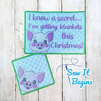 Pigs in Blankets Mug Rug and Coaster Set - Digital Download