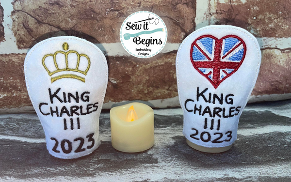 2023 King Charles Coronation Crown and Union Flag Tea Light Candle Covers -  Digital Download