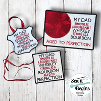 My Dad Aged to Perfection Set of 3 Coaster, Mug Rug and Bottle Apron Shield Designs - Digital Download