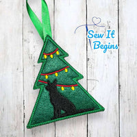 German Shepherd in the Christmas Tree, Tree Shaped Decoration 4x4  - Digital Download