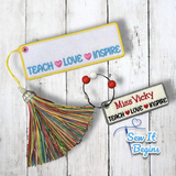 Teach Love Inspire Teacher Book Mark - 2 Sizes - Digital Download