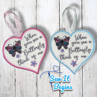 When you see a Butterfly 4" Heart Decorations Set of 2 - Digital Download