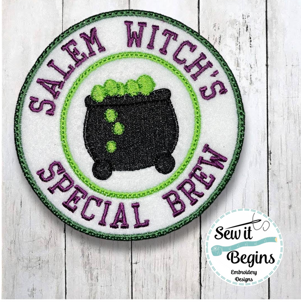 Salem Witch's Special Brew Cauldron 4x4 Circle Coaster  -  Digital Download