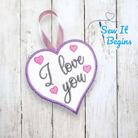 I Love You English Valentine Heart Hanging Decoration 4x4 - Digital Download