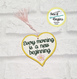 Every Morning is a New Beginning Daisy Flower 4" Heart Decoration - Digital Download