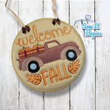 Welcome Fall Sign 4", 5", 6" & 8" Circle Decoration - Digital Download