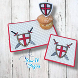 St George Flag Mug Rug and Coaster Set - Digital Download
