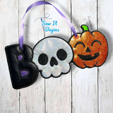 Cute Boo Pumpkin Skull Sign Hanging Door Sign 4x4 ONLY - Digital Download