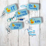 Naughty Duck Snap Tab and Eyelet Key Fobs SET 2 - Digital Download