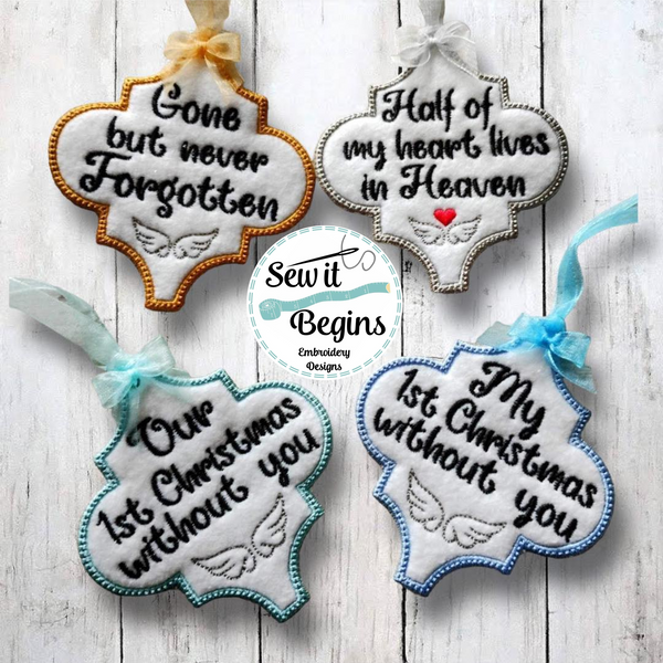 Memorial Memory Remembrance Arabesque Shaped Decorations 4x4