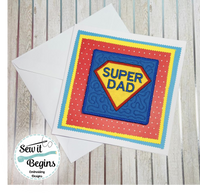 Father's Day Super Dad My Hero 4x4 Square Coaster Designs - Set of 2 - Digital Download