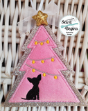 Chihuahua in the Christmas Tree, Tree Shaped Decoration 4x4  - Digital Download