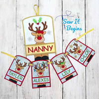 Christmas Reindeer Stable  Banner - 2 sizes - Digital Download