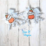 Peekaboo Pumpkin Ghosts 2 inch Feltie Set - Digital Download