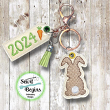 Kawaii Cute Easter Bunny and Carrot Feltie Charm and Tag Set  4x4 - Digital Download