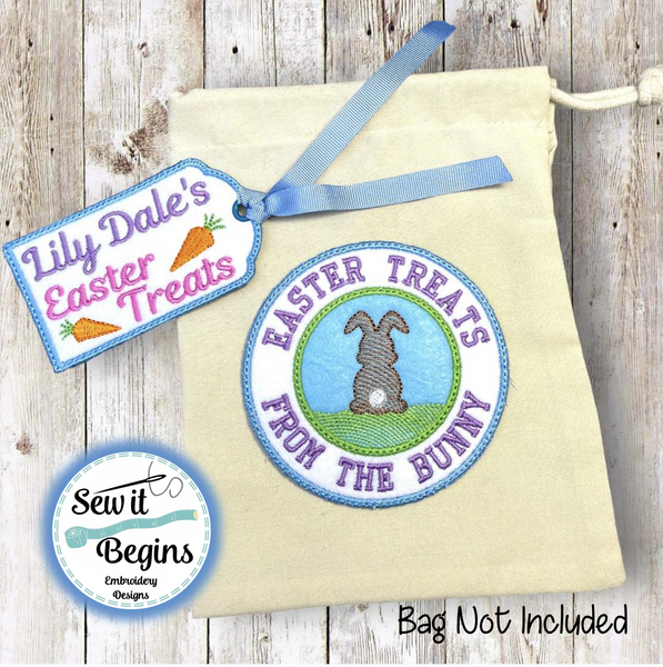 Easter Bunny Treats Swing Tag and Bag Patch 4x4 (2 designs) - Digital Download