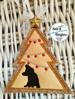 French Bull Dog Frenchie in the Christmas Tree, Tree Shaped Decoration 4x4  - Digital Download