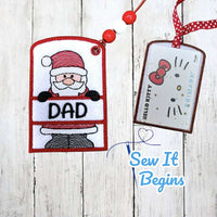 Cute Christmas Name Gift Card Holder Tags Set - Digital Download