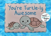You're Turtle-ly Awesome Set of 3 Coaster, Mug Rug and Placemat Designs - Digital Download