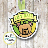Boy and Girl Bear Decorations with Shield Background Set of 2 5x7 4x4 Sizes - Digital Download
