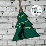Hound, Greyhound in the Christmas Tree, Tree Shaped Decoration 4x4  - Digital Download