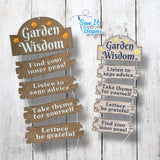 Garden Wisdom Large Hanging Sign 5x7 & 6x10 - Digital Download