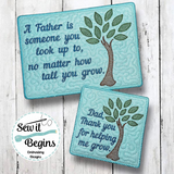 A Father is.. Set of 3 Coaster, Mug Rug and Placemat Designs - Digital Download