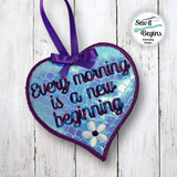 Every Morning is a New Beginning Daisy Flower 4" Heart Decoration - Digital Download