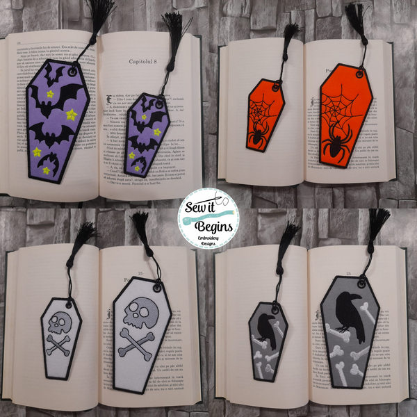 Halloween Coffin Bookmark Set of 8 Designs - Digital Download
