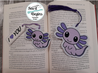 I Love You Axolotl Book Mark and Feltie Charm and Tag Set  4x4 - Digital Download