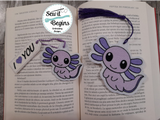 I Love You Axolotl Book Mark and Feltie Charm and Tag Set  4x4 - Digital Download