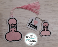 I Love Your Willy Penis Book Mark and Feltie Charm and Tag Set  4x4 - Digital Download