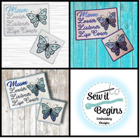 Mothers Day Swirly Butterfly Design - Coaster 4x4 and a Mug Rug 5x7 - Digital Download
