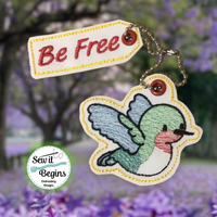 Pretty Humming Bird Be Free Book Mark and Feltie Charm and Tag Set  4x4 - Digital Download