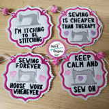 Sewing Quotes Banner 4x4 4 designs - Digital Download