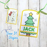 Cute Christmas Name Gift Card Holder Tags Set - Digital Download