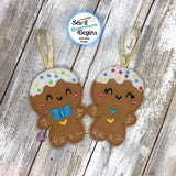 Boy & Girl Gingerbread Hanging Decorations 4x4