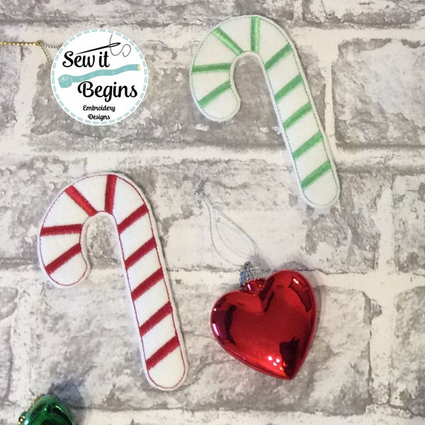 Cute Simple Candy Cane Hanging Christmas Decoration 4x4