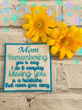 Remembering You Is Easy Patch. 4 inch Square Dedication Memory Patch Design