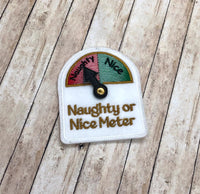 Traditional Christmas Naughty or Nice Meter with interactive pointer 2 Sizes