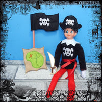 Elf Sized Pirate Dress Up Set, for all 12" dolls In The Hoop (5x7 hoop)
