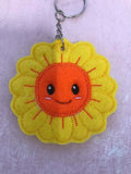 Pocket Pal Hug Me Sunflower Eyelet Keyring Key Fob Design