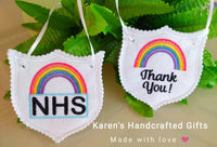 Thank You Rainbow Bunting Flags 4x4 (2 designs)